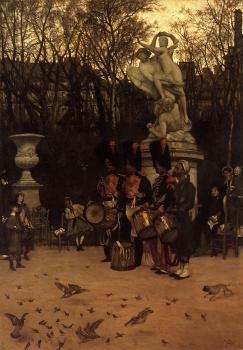 James Tissot : Beating the Retreat in the Tuileries Gardens